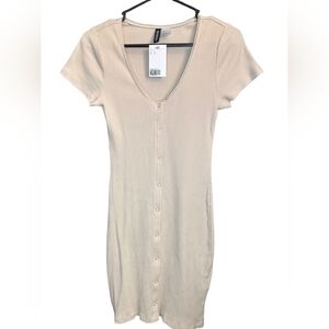 Divided Cream Button-Down Mini Dress